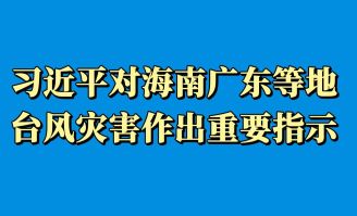 習近平對海南廣東等地臺風災害作出重要指示