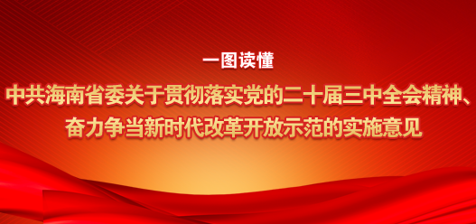 中共海南省委關于貫徹落實黨的二十屆三中全會精神、奮力爭當新時代改革開放示范的實施意見
