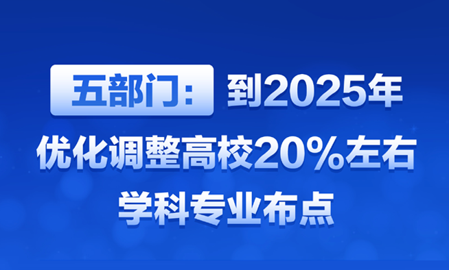 五部門：到2025年優(yōu)化調(diào)整高校20%左右學(xué)科專業(yè)布點